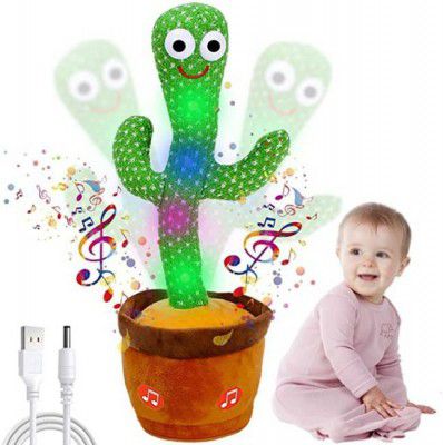totoy Cactus Toy Talking Plant Plush Dancing Cactus Voice Repeat, Recording 120+ Song  (Green)