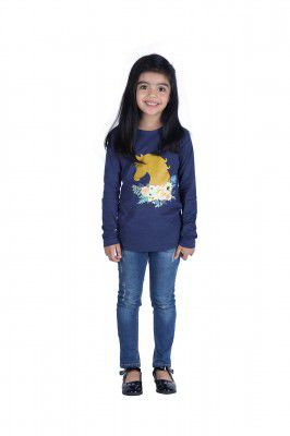 TotzTouch Girls Tshirt | Tee Shirt | T Shirt Premium Cotton Shimmering Unicorn Printed Long Sleeve Set of 1