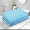 Story@Home Towels for Bath Large Size| Microfiber Towels 400 GSM Set of 1| 70 x 140 cm Blue Stripes|...