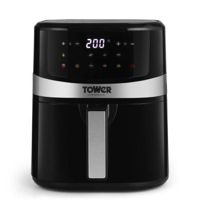 Tower Vortx 4.5L Digital Air Fryer | 1600W | 10 Preset Menus | Cook Samosa, Tikka, Fries & More Oil-Free | 50–200°C | 60-Min Timer | Pre-Heat Mode | 2 Yr Warranty | 9000+ Happy Customers