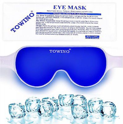 TOWINO Cooling Gel Relaxing Eye Mask Gel Eye Mask for Dark Circles, Dry Eyes, Cooling Eyes, Pain Relief, Redness