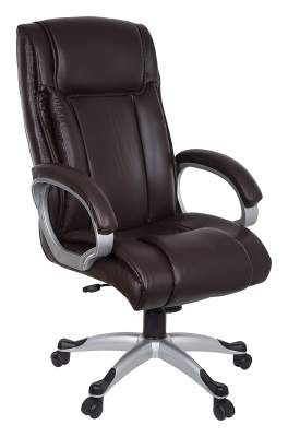Townsville Crimea Leatherette High Back Office Chair (Brown) | 1-Minute Easy Installation (Watch Demo-Video)