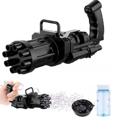 Toy Cloud Bubbles Gatling Machine 8-Hole Battery Operated Electric Gun Toy for Toddlers