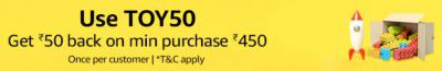 Toy Get Rs 50 Back On Min. Purchase Rs 450