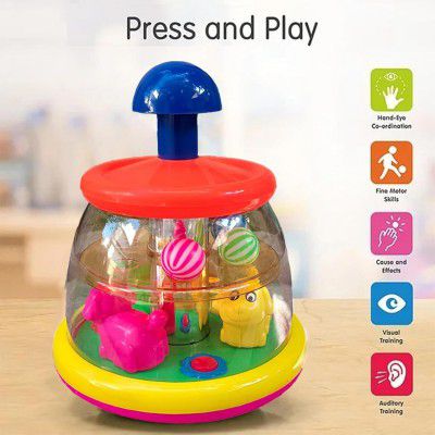 ToyBharat Push N Spin Dog Toy – Multicolour, Realistic Travel Toy for Kids (1-6 Years), Safe & Non-Toxic