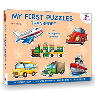 Toykraft 6-in-1 Puzzles for Kids for Age 2, Educational Toys for 2 Year Old, Baby Toys, 2 Piece Puzzles for Kids for Age 2, Kids Puzzle for 3 Year Old, My First Chunky Animal Jigsaw Puzzle - Transport