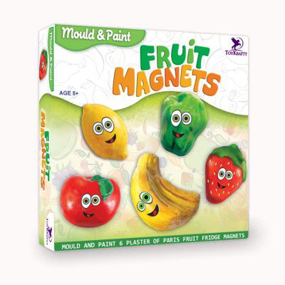 ToyKraft: Fridge Magnet Mould & Paint Fruit, Craft Kit for Kids, Learning Activity Games, DIY Toys, DIY Craft Kit, Kids Activity for 7 Years & Above