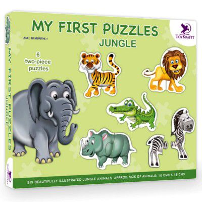 Toykraft: My First Animal Puzzles, Puzzles for Kids for Age 2, Educational Toys for 2+ Year Old Toys for 2, Jigsaw Puzzles for Kids for Age 3 - Jungle Animals