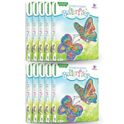 ToyKraft: Pictures in Sequins Butterflies | Sequin Craft Kit | Sequins for Kids Craft | Gift for Girls Boys | Art and Craft for 5-8 Year olds (1)