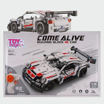 ToyMagic 2-in-1 Building Blocks Convertible to Remote Control Car 1:16, Rechargeable, 420 pcs STEM Set