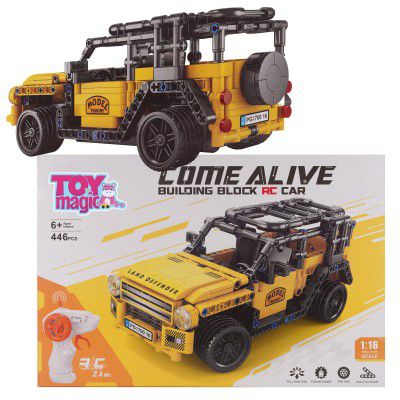 ToyMagic 2-in-1 RC Car Building Blocks Kit| 446 PCS STEM Learning & Remote Control Fun