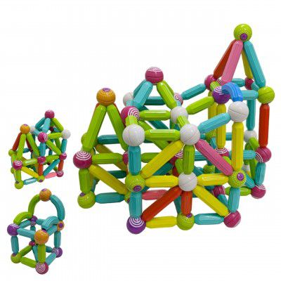 ToyMagic 36 Pcs Magnetic Balls and Magnet Rods Toy Building Set
