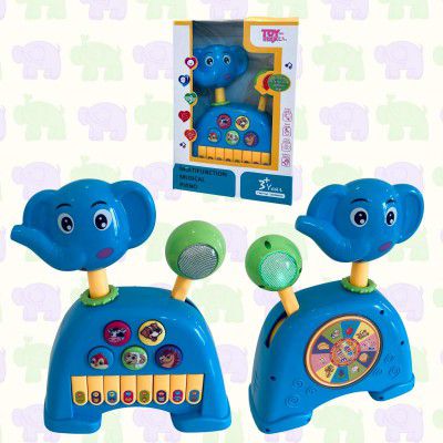ToyMagic Animal Piano Elephant with Moving Tail & Wheels | Interactive Musical Toy for Toddlers