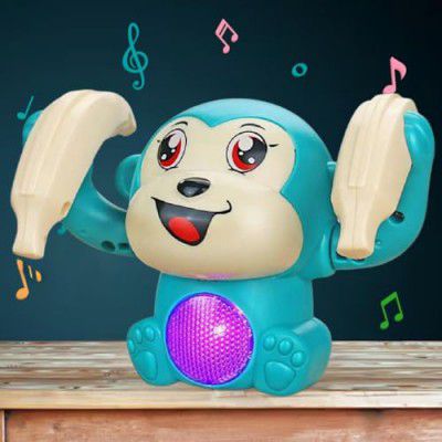 ToyMagic Dancing Monkey|Voice & Touch Sensor with Musical Light & Sound Effect|AAA Battery Operated