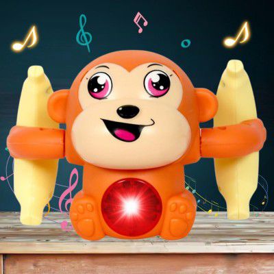 ToyMagic Dancing Monkey|Voice & Touch Sensor with Musical Light & Sound Effect|AAA Battery Operated|Birthday Gift