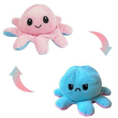 ToyMagic Octopus Reversible Soft Toys|Animal Plush Toy|Cute Sensory Fidget Stuffed Animal Toy That Show Your Mood|Birthday & Return Gift for Kids 1+|Soft Doll Marine Animal|Soft Pillow|Made in India