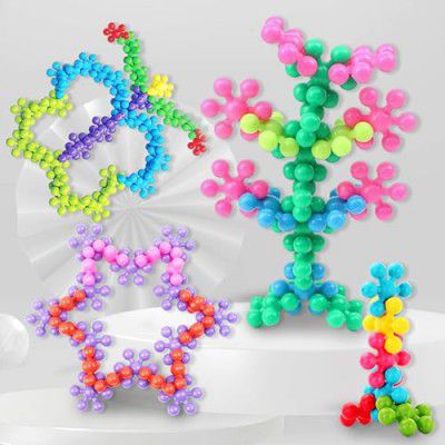 ToyMagic Star Shaped 200 Pcs STEM Toys Plastic Interlocking Blocks