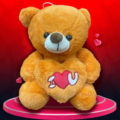 ToyMagic Teddy Bear Soft Toys with Red Love Heart |Cute, Plush/Soft Toy for Boys
