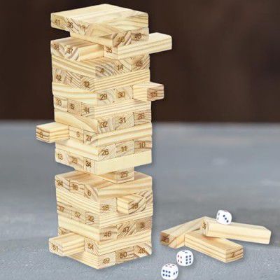 ToyMagic Wooden Numbered Tumbling Tower Game
