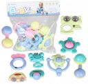 Toys Bhoomi ABS Plastic BPA-Free Safe & Non-Toxic Baby Rattle Sound Toy - Blue 9 Piece...