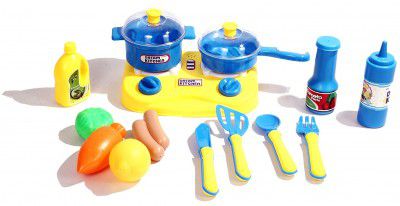 Toys Bhoomi Dream Kitchen Play Food Fruits Vegetables Playset for Pretend Play Cooking Set - 16 Pieces