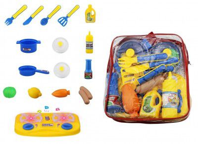 Toys Bhoomi Dream Kitchen Play Food Fruits Vegetables Playset for Pretend Play Cooking Set - 16 Pieces