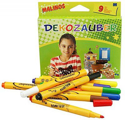 Toys Bhoomi Malinos 9 Piece Artistic Magic Color Pen to Decorate & Paint on Paper Metal Glass Plastic Foil Ceramics Easter Eggs Stones and More 300034