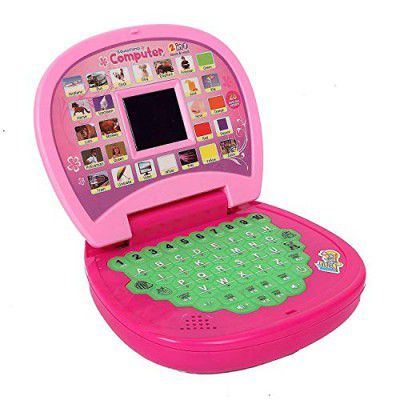 Toys N Smile Educational Learning Laptop Toy for Kids - Battery Operated Toy with LED Display & Sound - Learn Alphabets, Numbers, Spelling, Animal voices, Fruits, Poems, Words - Multicolor