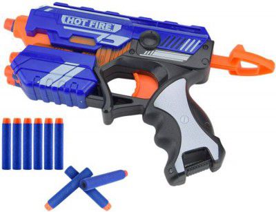 Toyshack Manual Blaze Storm Gun Blaster with 10 Foam Bullets for Kids Guns & Darts  (Blue)