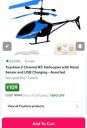 Toyshine 2 Channel RC Helicopter with Hand Sensor and USB Charging - Assorted...