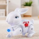 Toyshine Battery Operated Cute Interactive Walking Rabbit with Light & Sound Cuddly Electronic Pet Educational Features Toy for Kids - White...