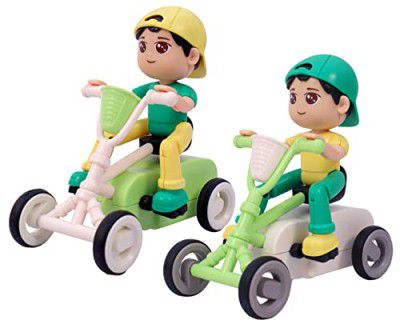 Toyshine Pack of 2 Push and Go Boy Play Set Friction Powered Toys for 2 3 4 5 Year Old