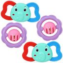 Toyshine Pack of 4 Rattle Set with Tethers for New Born Babies (D-Lite)...