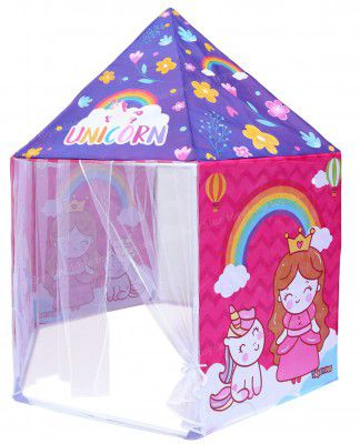 Toyshine Unicorn Pink Castle Indoor and Outdoor Tent House for Kids - A