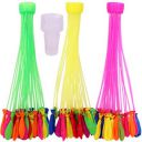Toyshine Water Balloons Holi For Kids Boys And Girls, Latex With Refill Hose, Three Bunches Balloons Games Swimming Pool Outdoor Fun Magic Water Balloons (111 Pieces Balloons), Multicolor...