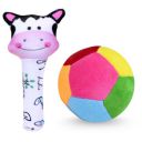 TOYTALES Cow Baby Rattle Set Soft Hand Rattle & Sound Ball Toy for Newborns...