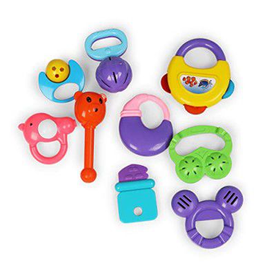Toyzone Baby Rattles | Colorful Rattles for Little Babies | Cute Toys for Toddlers |Sound Toy | Attractive Rattle for New Born (Toyzone 9 Pcs. Baby Rattles-12573)