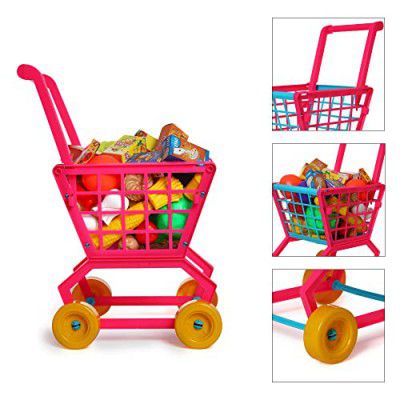 Toyzone Play Set for Girls | Role Play Set | Cooking Toy | Pretend Play Kitchen Accessories Set | Household Set (Toyzone Smart Shopping Trolley-45540)