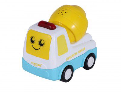 Toyzone Friction Powered Mini Truck Series | Pull Back | Push & Go Crawling Toys (My Road Runners Cement Mixer)