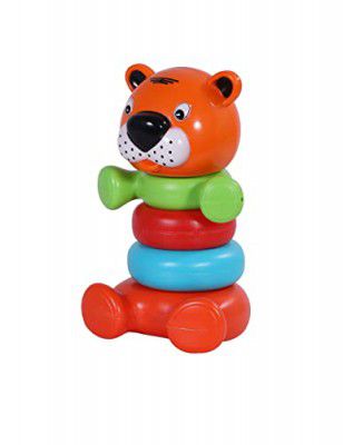 Toyzone Tiger Ringtoss-61410 | Plastic Ringtoss Stacking Ring Throw Game for Toddlers,Indoor/Outdoor Activity|Multi-Colored Durable Plastic Rings|Learning Activity for Kids