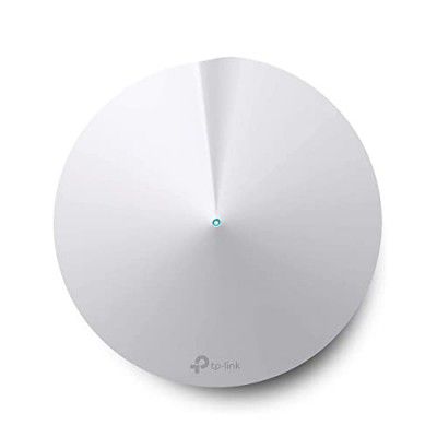 TP-Link Deco M5 Whole Home Mesh Dual_Band 1300 Mbps Wi-Fi, Up to 2000 sq ft Coverage, Works with Amazon Echo/Alexa and IFTTT, Wi-Fi Booster, Antivirus and Parental Controls Router(1-Pack), White