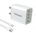 TP TROOPS 4 Ports USB Charger, 4.1A USB Wall Charger Phone Adapter Compatible mtr Type C USB Cable Included)...