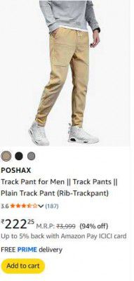 Track Pant for Men || Track Pants || Plain Track Pant (Rib-Trackpant)