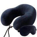 Trajectory Travel Neck Pillow with Eye Mask for Men and Women Blue (As seen on Shark Tank)...