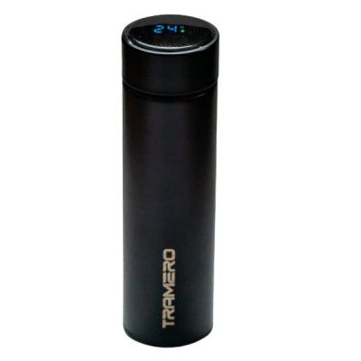 TRAMERO Stainless Steel LED Temperature Display Bottle (500 ml_Black)Pack of 1