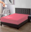 Trance Home Linen® Premium 220 GSM+ 78" x 78" Cotton Terry Waterproof Mattress Protector (78x78 inch | 6.5x6.5 feet_ Coral)...