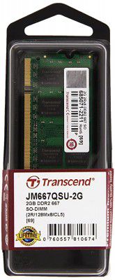 Transcend 2 GB DDR2-667 MHZ RAM, Memory Module for Laptop