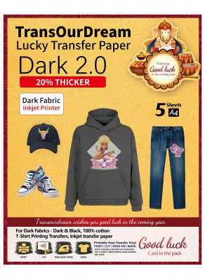 TransOurDream Dark 2.0 - Iron on Heat Transfer Paper for Dark T Shirts & Fabrics
