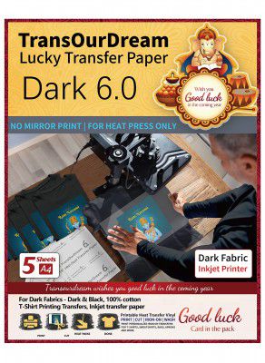 TransOurDream Dark 6.0 Heat Transfer Paper for T Shirt Printing Machine (TOD-D6-5)