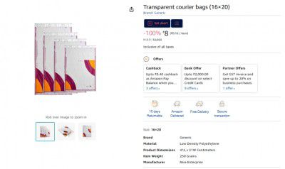 Transparent courier bags (16×20)